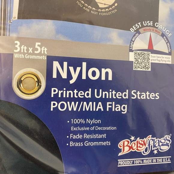 βπΊπΈ3βX5β Grommet Nylon POW/MIA Flag - Picture 9 of 10